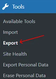 import export wordpress website tools export
