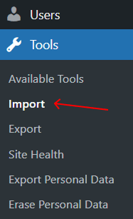 import export wordpress website tools import