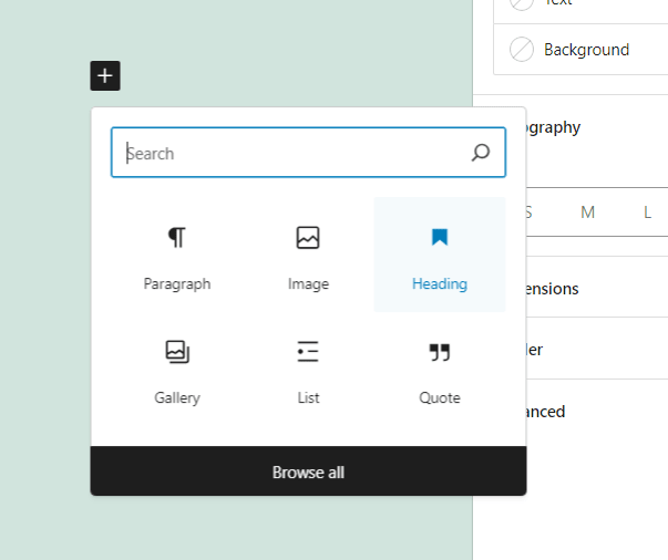 wordpress add heading