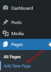 wordpress add new page