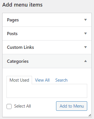 how to create menu in wordpress add categories