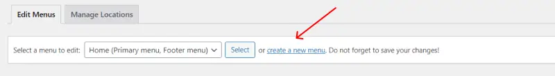 how to create menu in wordpress create new menu