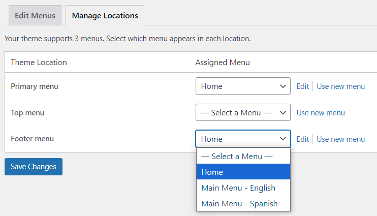 how to create menu in wordpress footer menu