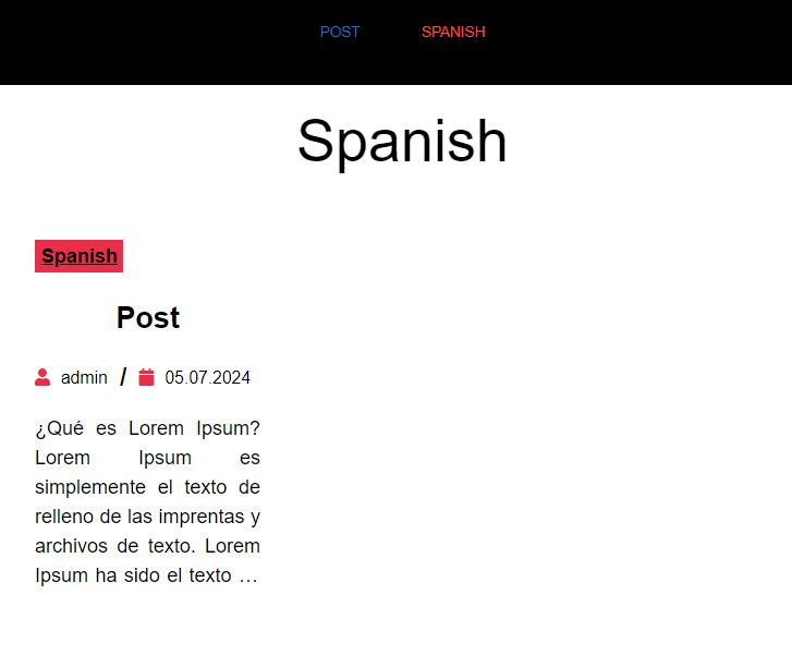 multilingual wordpress website posts spanish