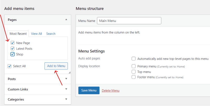 how to create a navigation menu in wordpress add pages to menu