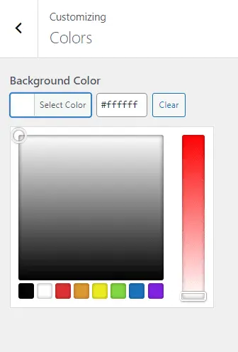wordpress customizer site colors