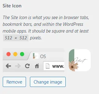wordpress customizer site icon