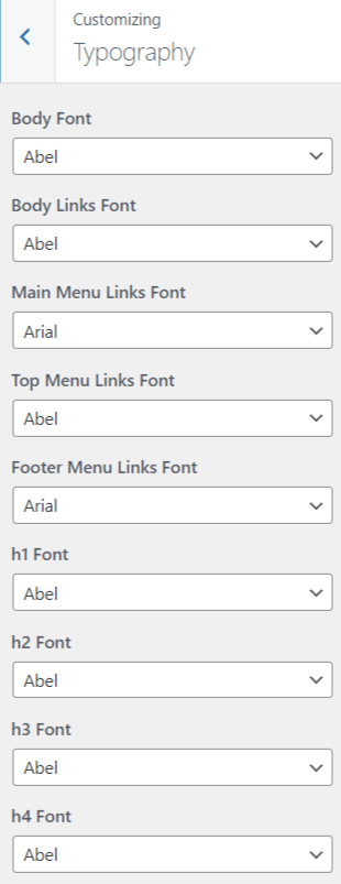 customizing wordPress theme fonts and colors fonts