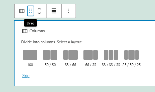 wordpress customizing page layout drag drop