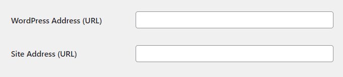 wordpress general settings adress