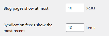 wordpress general settings blog posts number