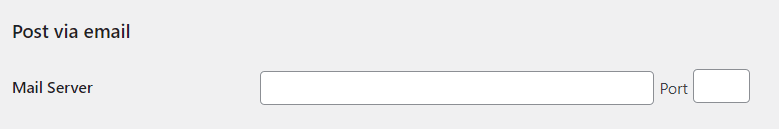 wordpress general settings mail server