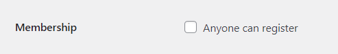 wordpress general settings membership