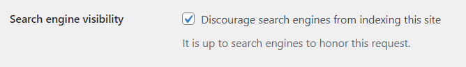 wordpress general settings search engine