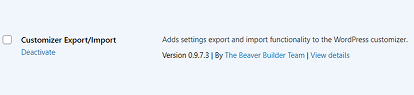 import export wordpress settings activate