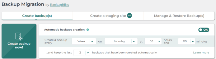 import export wordpress settings backup migration