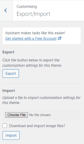 import export wordpress settings export settings