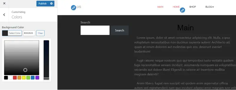 theme colors and layouts background colors
