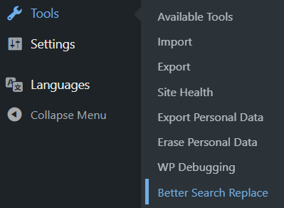 search and replace old URLs in wordpress tools