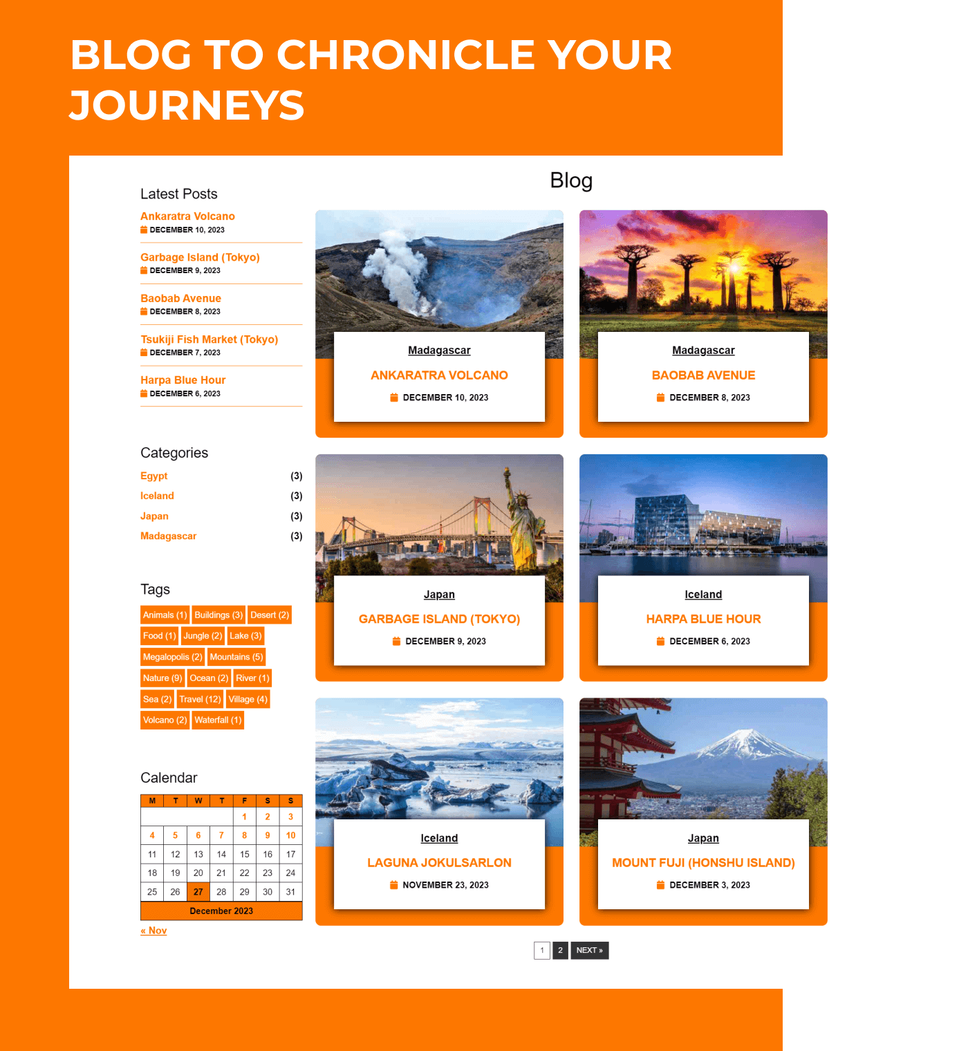 traveler wordpress theme blog to chronicle your journeys