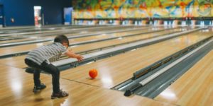 A 10-year-old boy showed off his skills on a bowling lane